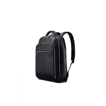 Front Image of Samsonite CLASSIC LEATHER Backpack in black colour