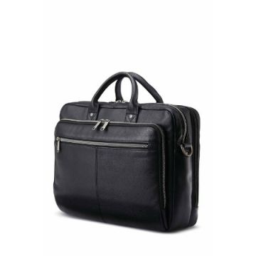 FRONT PICTURE of Samsonite CLASSIC LEATHER Toploader Bag (Black)