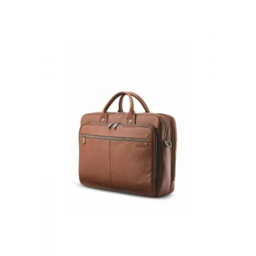 Base front image of Samsonite CLASSIC LEATHER Toploader Bag in Cognac colour